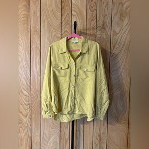 Woven Button-Up Shacket with Pearl Snap Pockets